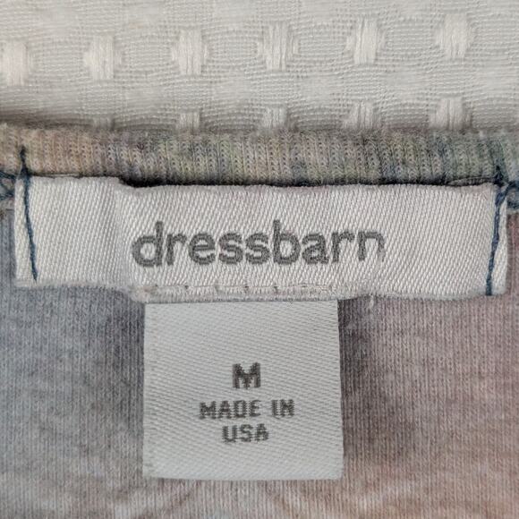 Dressbarn Medium Multicolor Floral Scroll Print Top 3/4 Sleeve Boho Made in USA - Picture 3 of 5